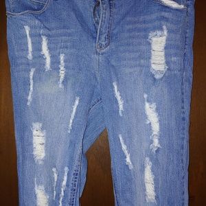 Deconstructed skinny jeans